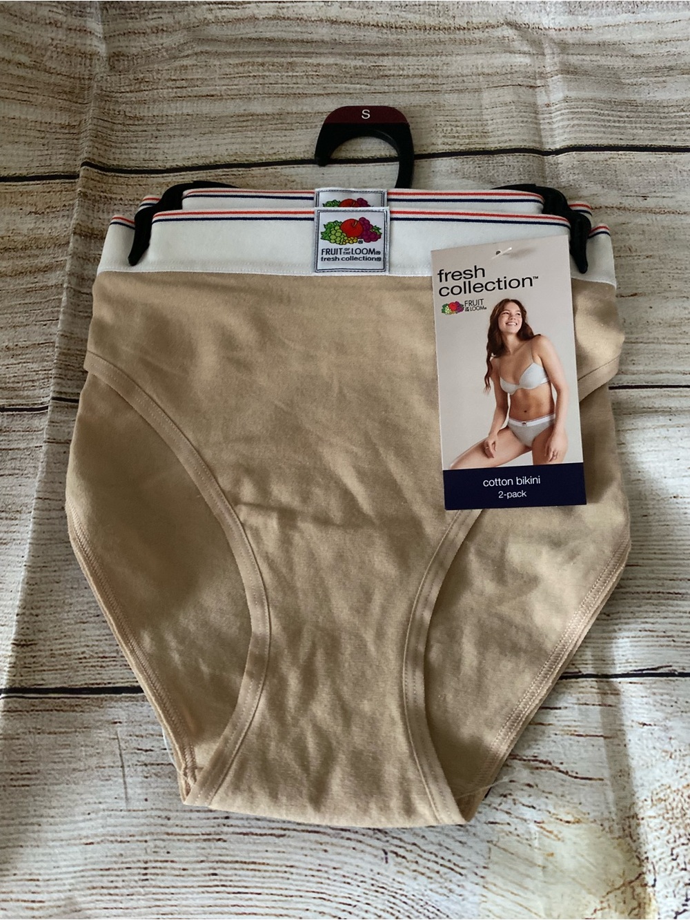 Fruit of the Loom Women's Bikini Briefs - Beige & White (2-Pack)